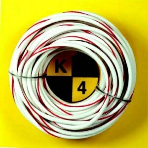 K-FOUR SWITCHES Part Number: 41-213-9 : STRIPED PRIMARY WIRE / 18 GAUGE / 20ft LONG / GREEN-WHITE STRAPED